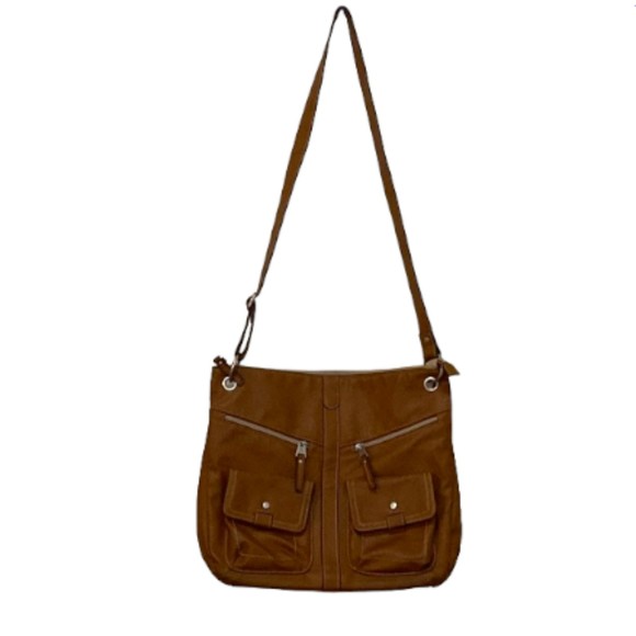 Relic Handbags - Relic By Fossil Roxanne Shoulder Bag Purse Cognac Leather Adjustable Messenger